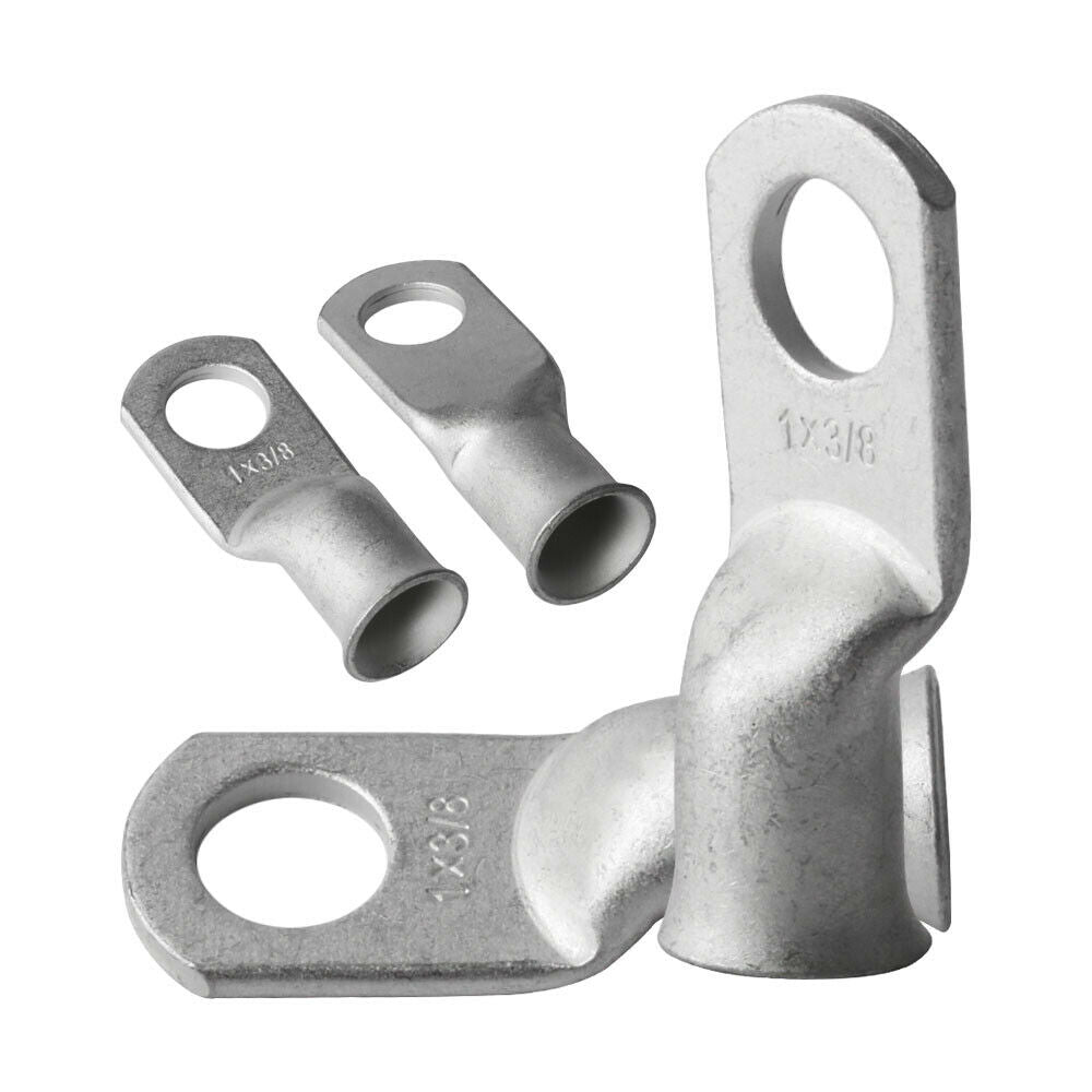 (10)1AWG-3/8 Tinned Copper Lug Ring Terminal Marine Grade Welding Un-insulated