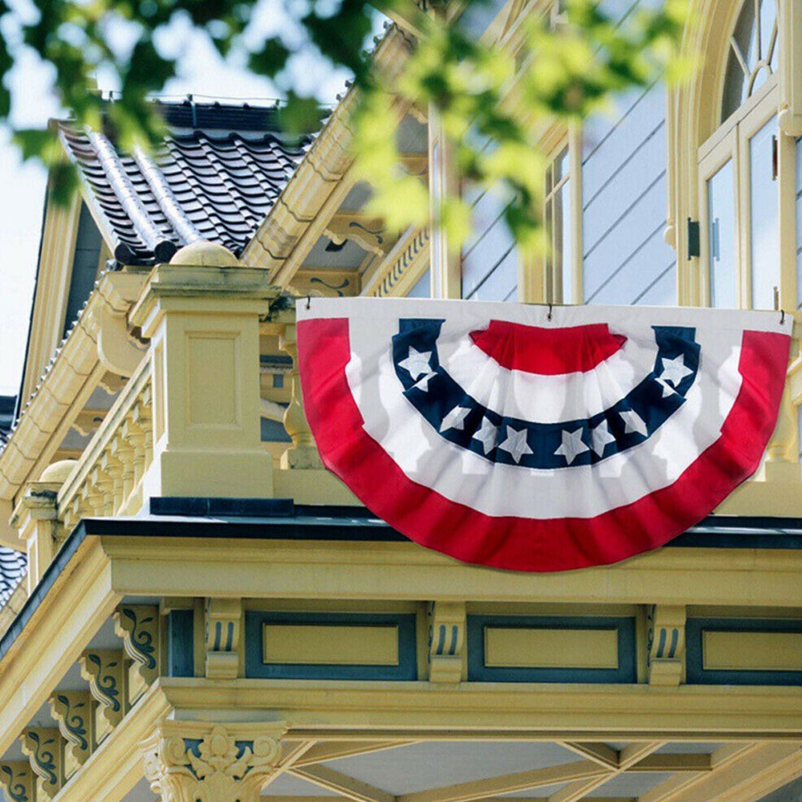 (6 Pack) 45*90cm USA American America U.S. Bunting Fan Flag Banner Grommets