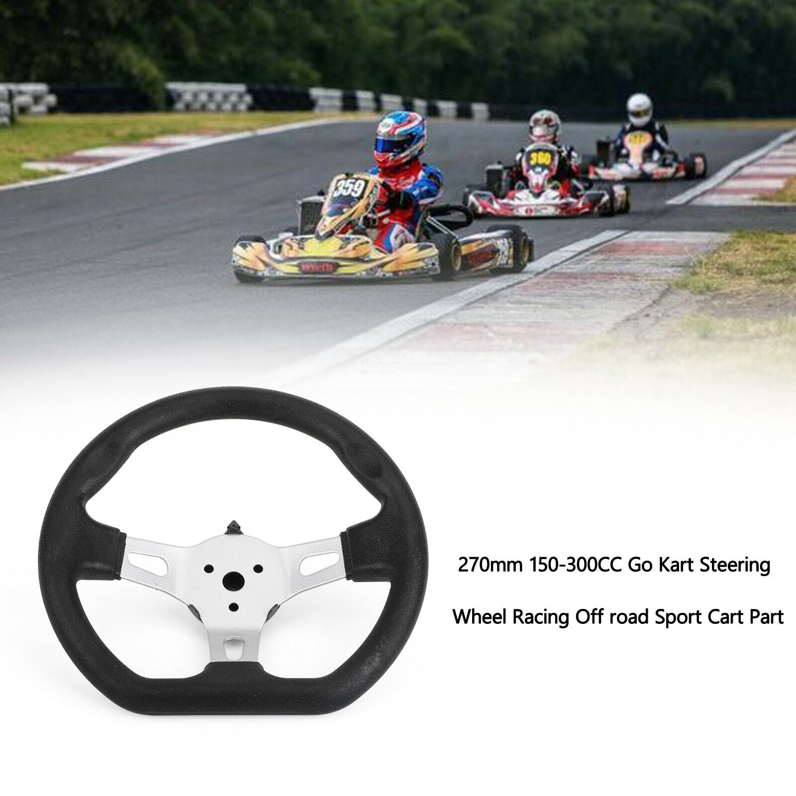 270mm 150-300CC Go Kart Steering Wheel Racing Off road Sport Cart Part CA