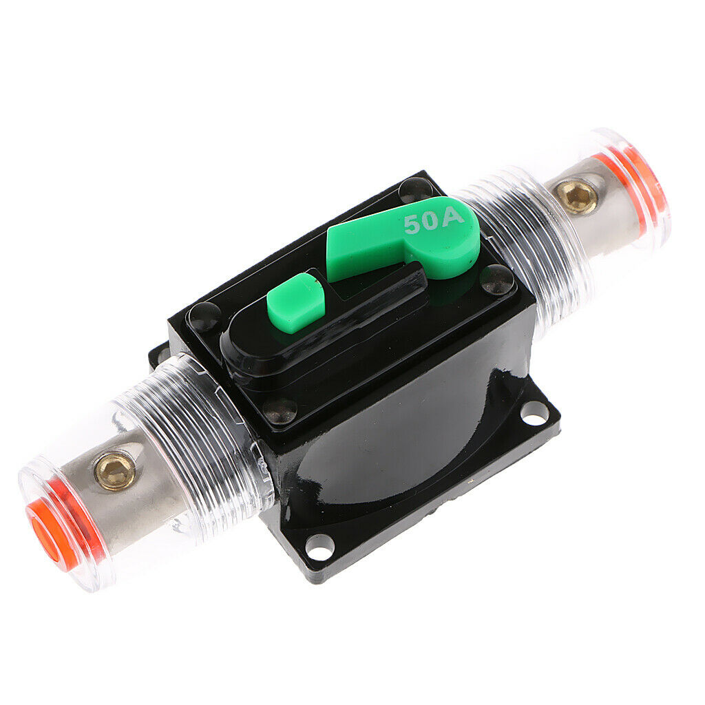 Waterproof 50A Circuit Breaker Reset Fuse Holder Inline Fuse For Auto Car Marine