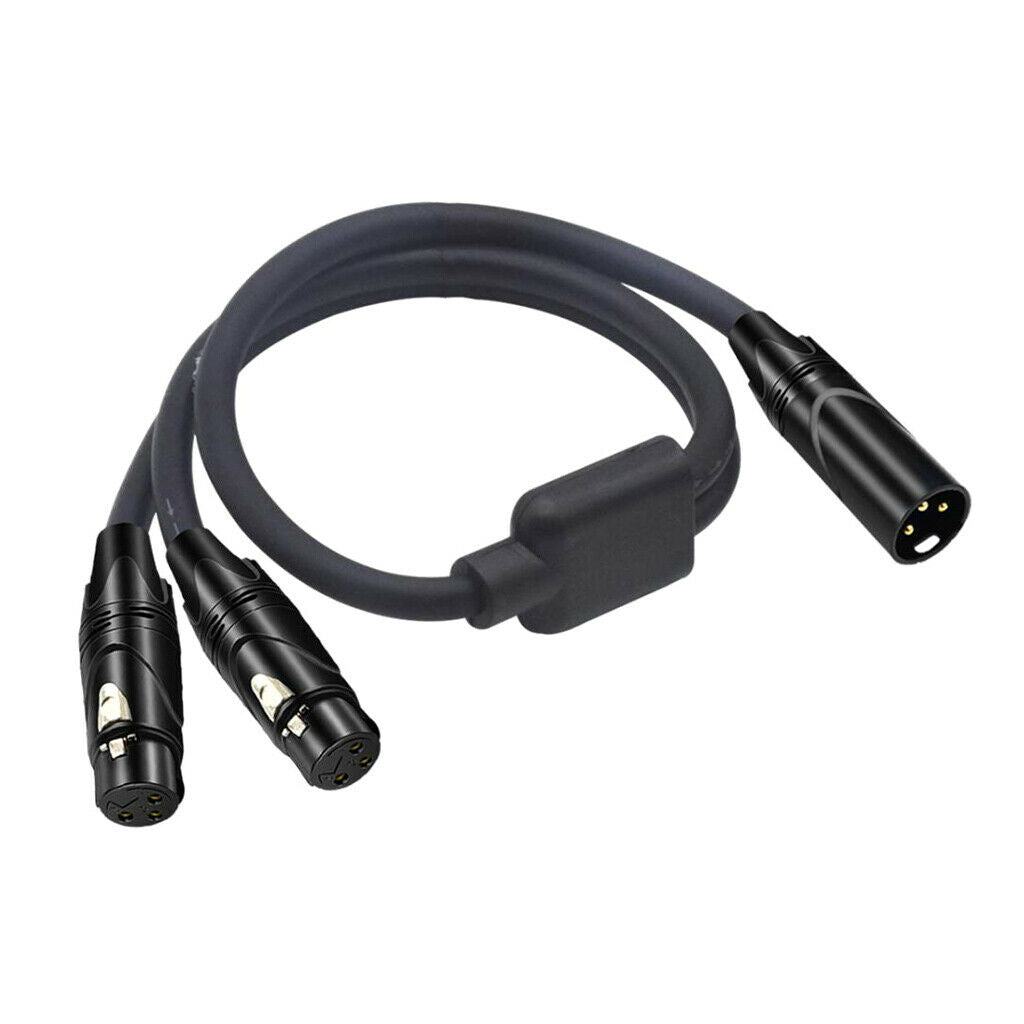 3 pin XLR Y-splitter, dual socket to plug adapter for microphone