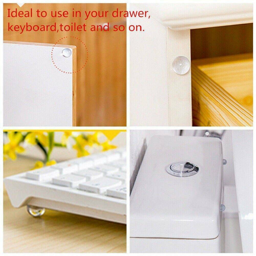 100* Self-Adhesive Rubber Feet Clear Semicircle Bumpers Door Buffer Silicone Pad
