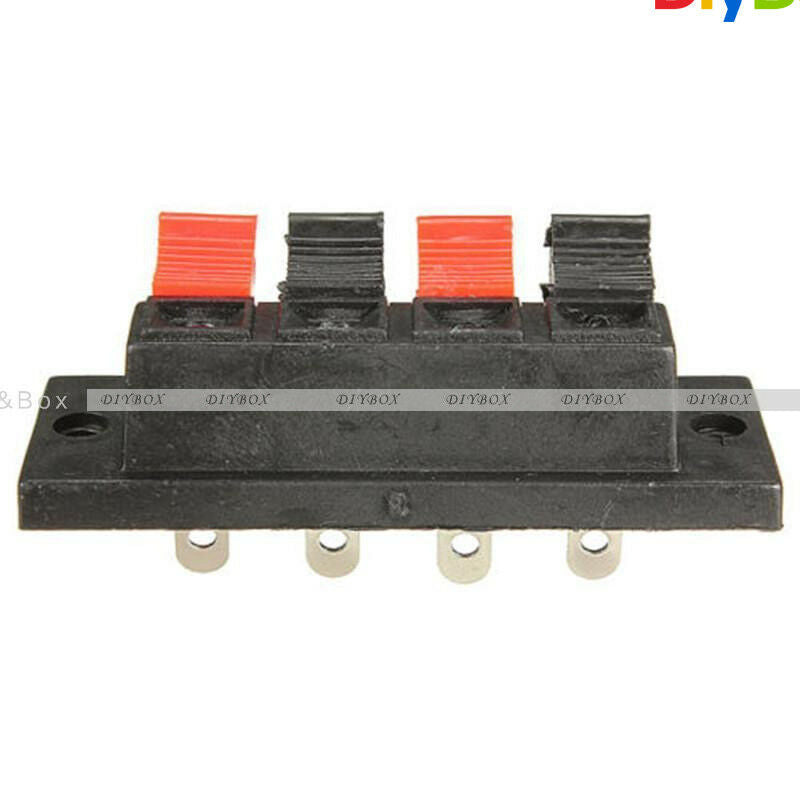 4 Way Push Release Connector Plate Stereo Speaker Terminal Strip Block