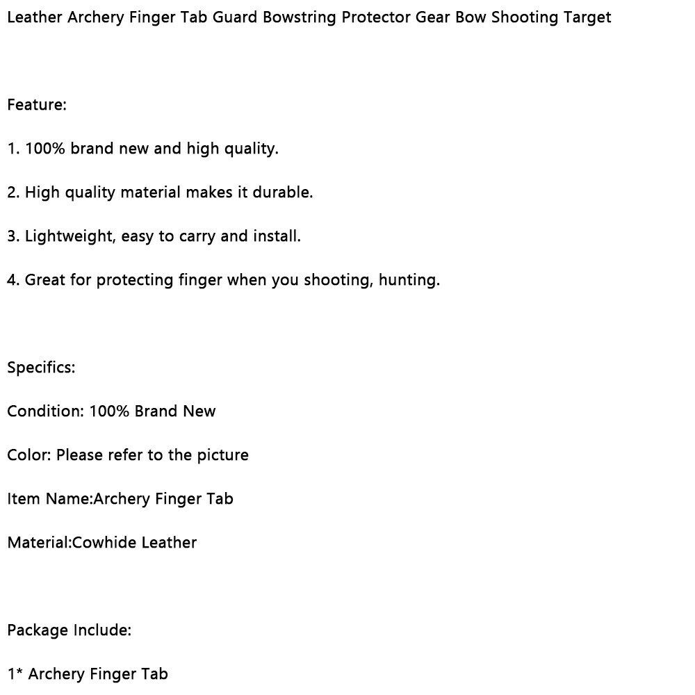 Leather Archery Finger Tab Guard Bowstring Protector Gear Bow Shooting Target CA