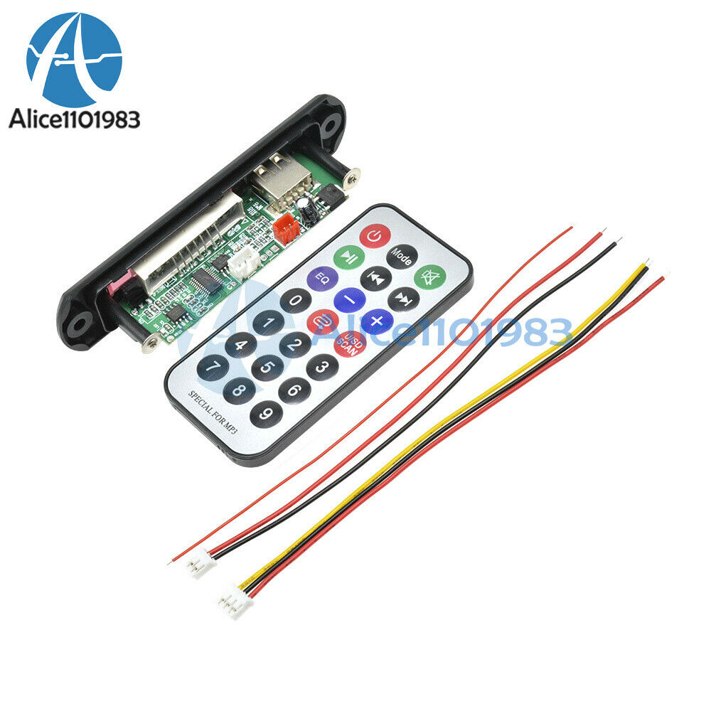 DC 5/12V AUX Car MP3 WMA Decoder Board USB TF Remote SD FM Radio for Car