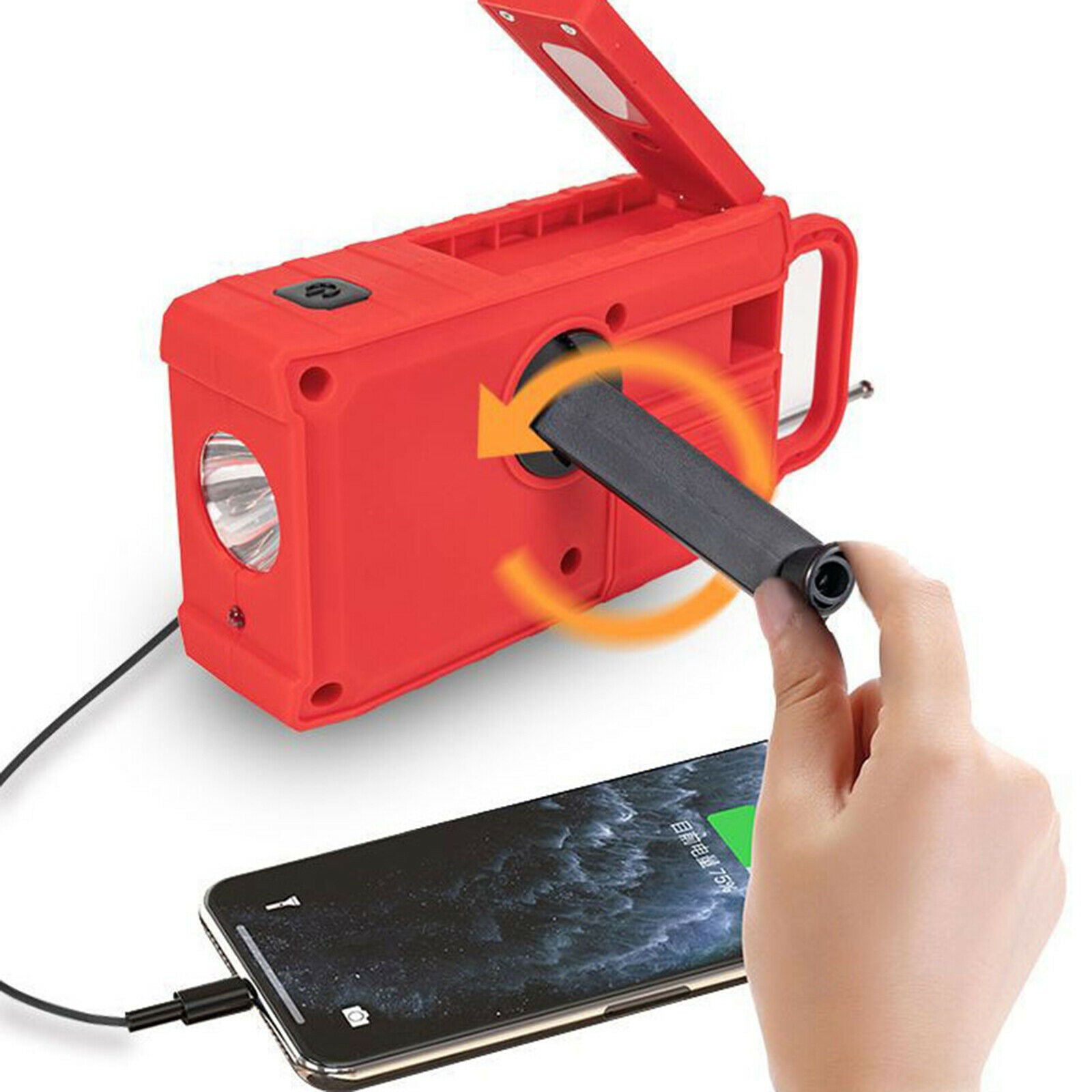 Emergency Solar Hand Crank Dynamo AM/FM/WB/NOAA Weather Radio Charger SOS