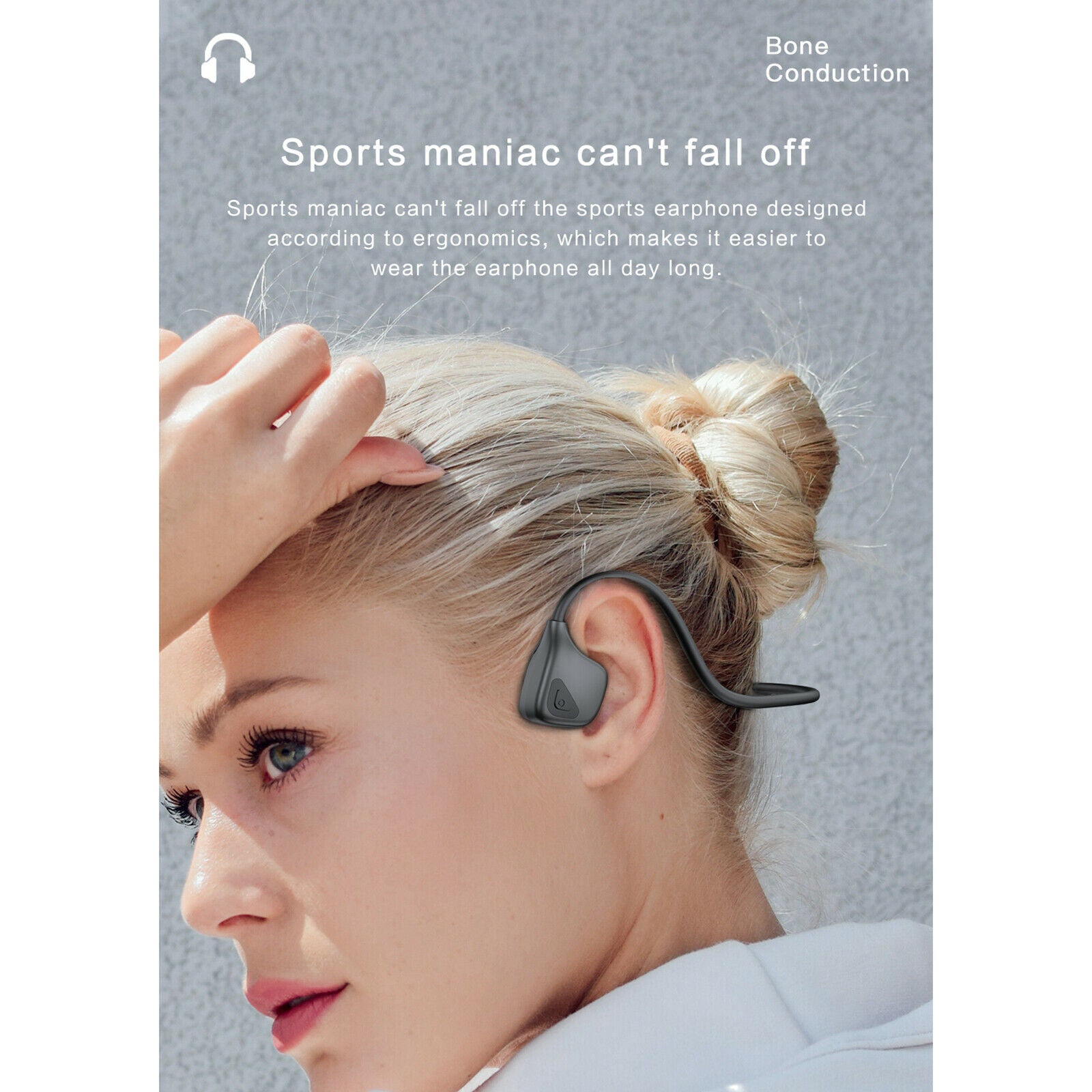 Running Bone Conduction Headphones Stereo Earbuds with Micophone For Running