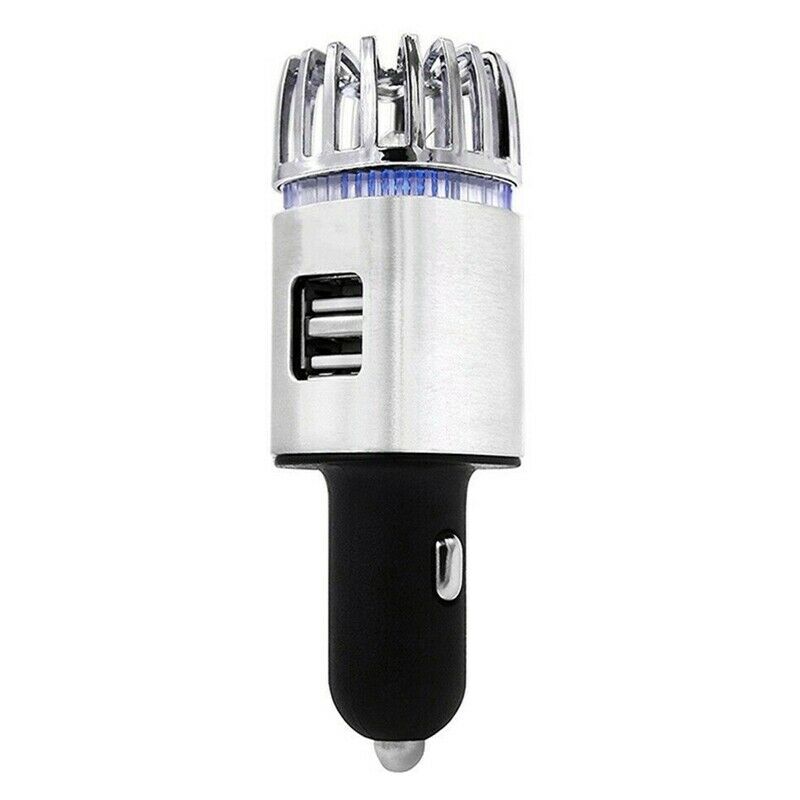 New 2 In 1 Car 2 USB Fresh Air Ionic Purifier Oxygen Bar Ozone Ionizer E2I7