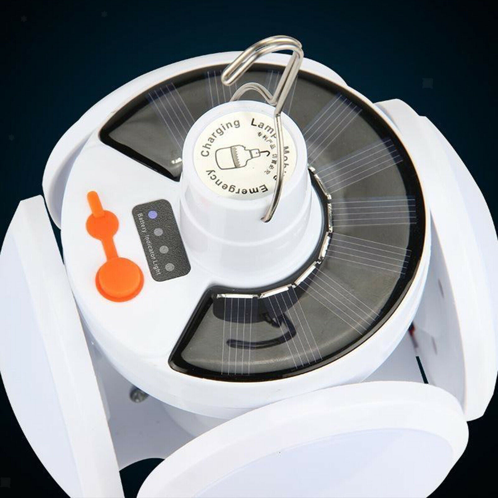 Solar Powered Light Bulb USB Charge Camping Light Foldable Lamp Free Hanging