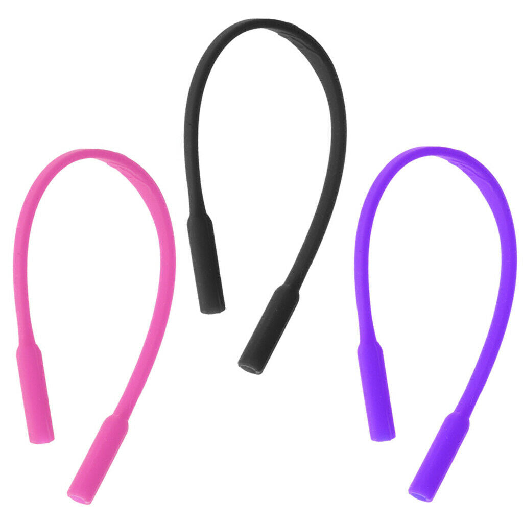 3 Pieces Elastic Kids Silicone Soft Eyewear Cord Glasses Strap Eyeglass Rope