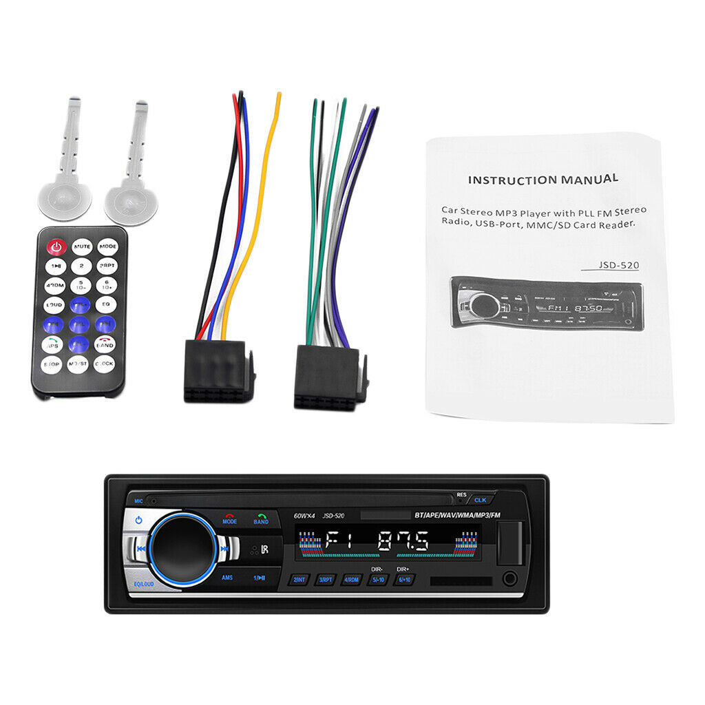 Car In-dash Stereo MP3 Player Device Bluetooth FM Radio Audio Handsfree Call