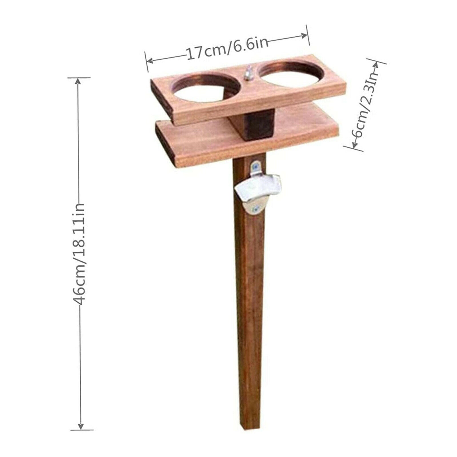 Outdoor Wood Wine Table Compact Party Trip Beer Cups Holder Collapsible Lawn