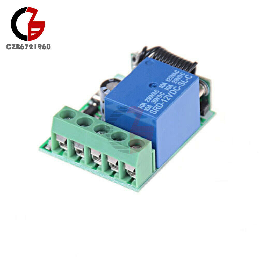 12V One Channel Wireless Relay RF 433Mhz Remote Control Switch Receiver Module