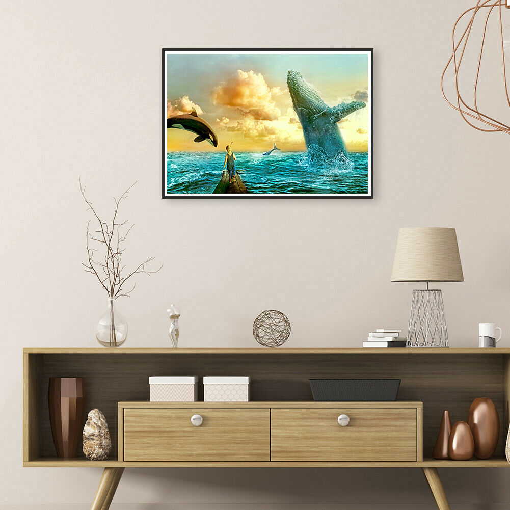 1000 Pieces Fun Cartoon Sea and Boy Paper Puzzles DIY Assembly Jigsaw Toys @
