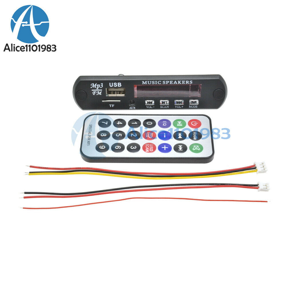 DC 5/12V AUX Car MP3 WMA Decoder Board USB TF Remote SD FM Radio for Car