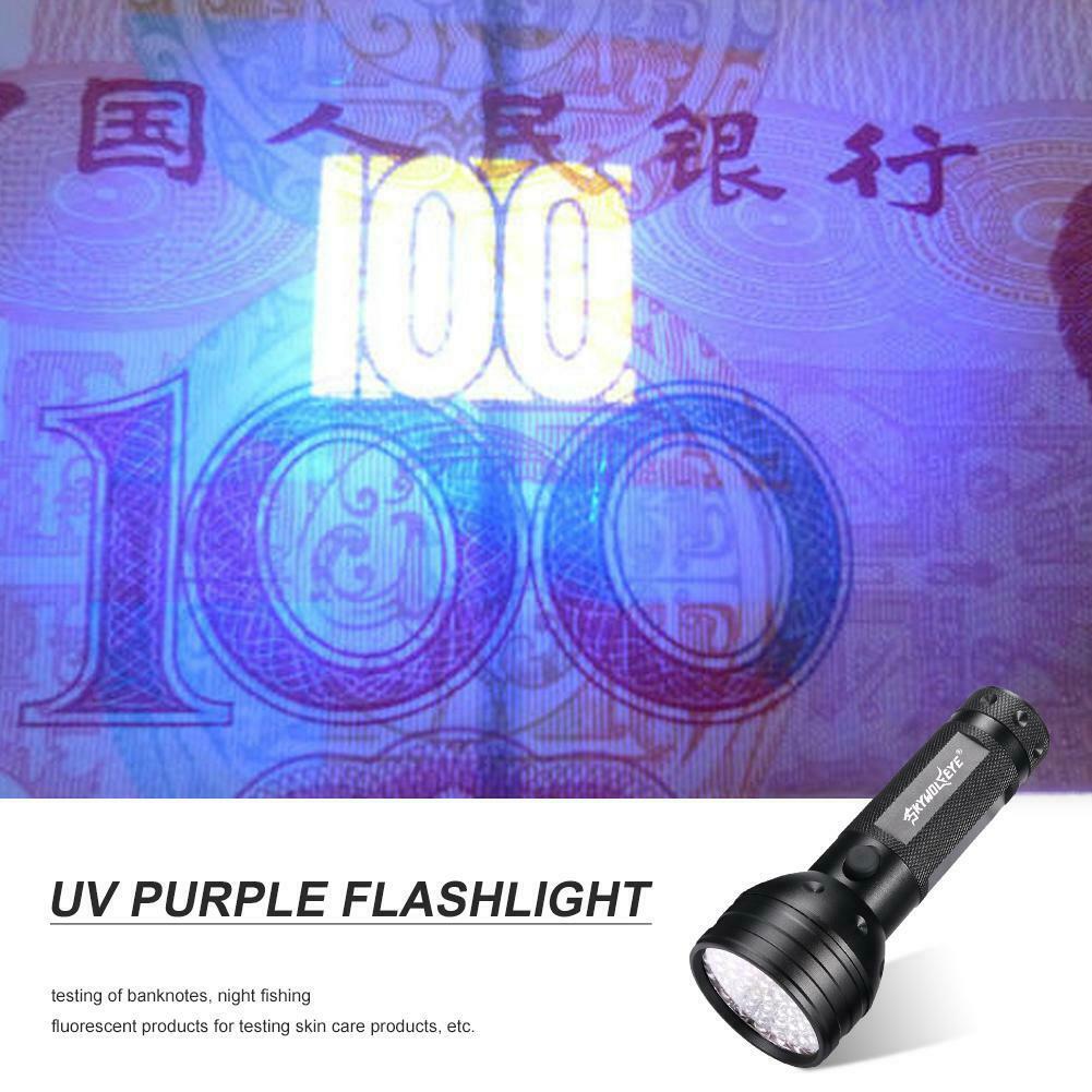 395UV Light 51 LED Flashlight Violet Torch Focus Lamp Banknotes Detector @