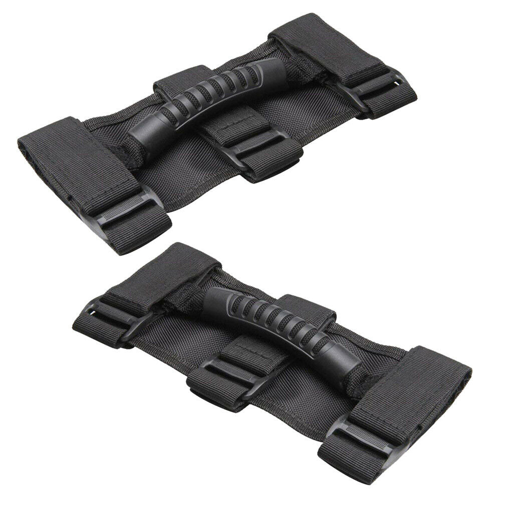 2x Roll Bar Grab Grip Handles Black for Jeep Wrangler YJ TJ JK JKU 1987-2018