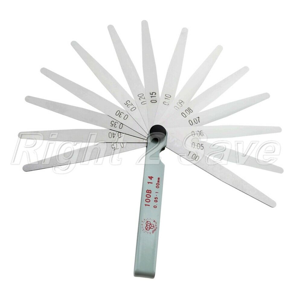 100*14mm Measuring Vehicle Parts 0.05-1mm Metric Filler Feeler Gauge 14 Blades
