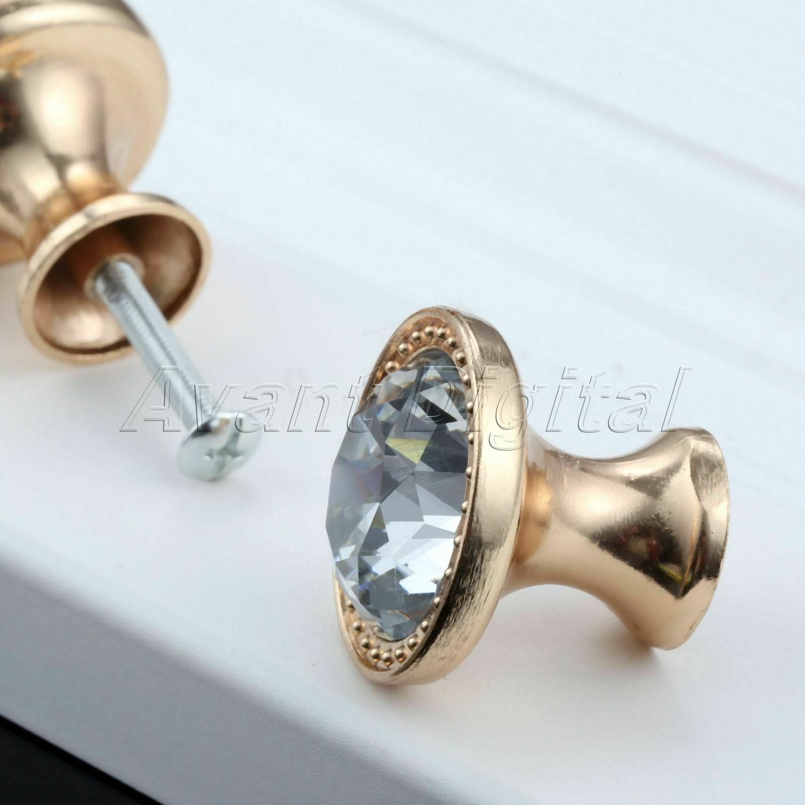1Pc Diamond Shape Cabinet Crystal Glass Handles Door Cupboard Closet Pull Knobs