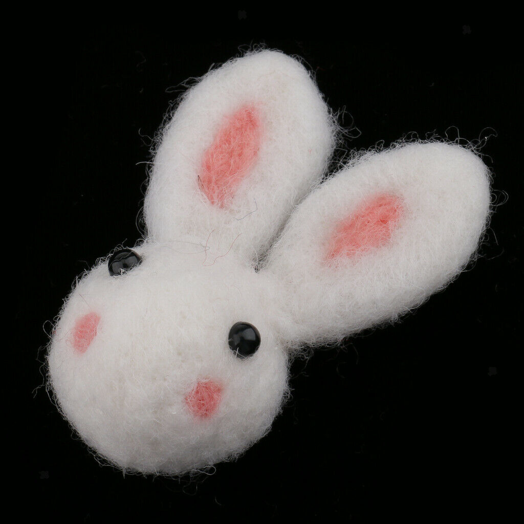 100% Wool Felt Balls Embellishments DIY Jewelry Crafts 6.8 x 5 cm Rabbit