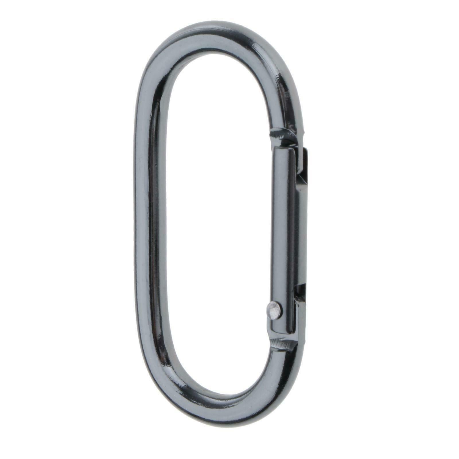5Pcs Aluminum Snap Hook Carabiner Oval Key Chain Clip Keychain Hiking Camp