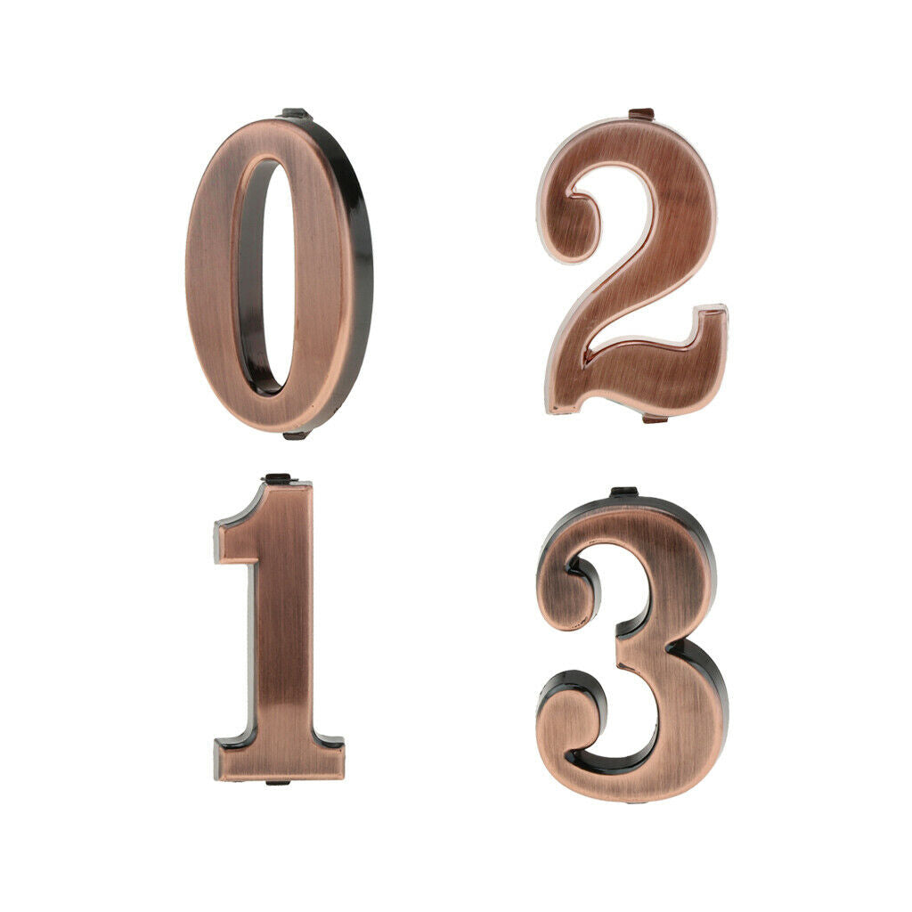 0 1 2 3 ABS Plastic House Door Number Sign Plaque DIY Digit Number