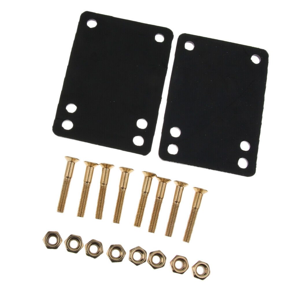 Skateboard Riser Pads 3mm Black with 8 Sets Skateboard Screws Hardware 29mm