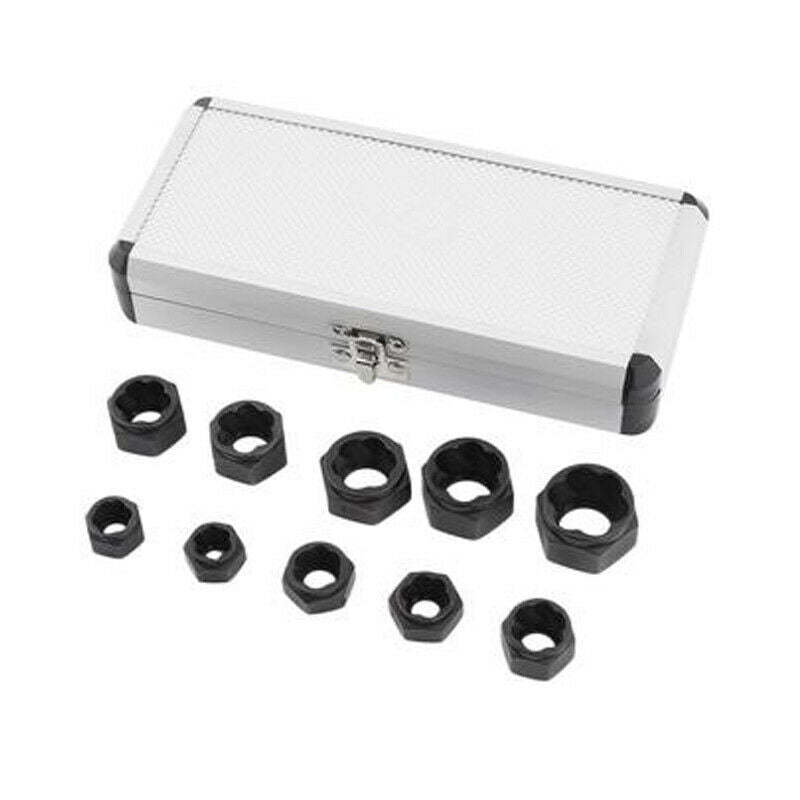 10PCS Bolt Nut Extractor Remover Damaged Rusted Socket Impact Wrench 9-19mm Head