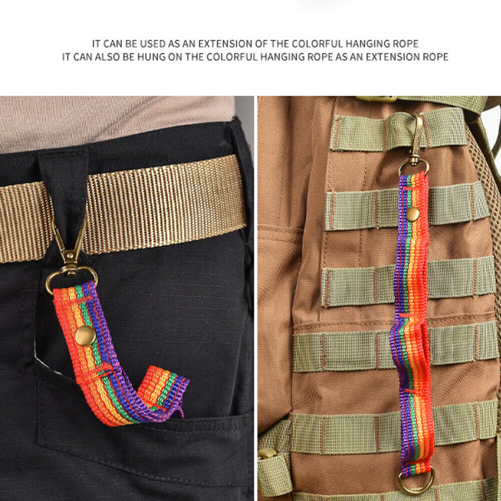 Outdoor Camp Hiking Multipurpose Colorful Tent Hanging Lanyard with Buckle @