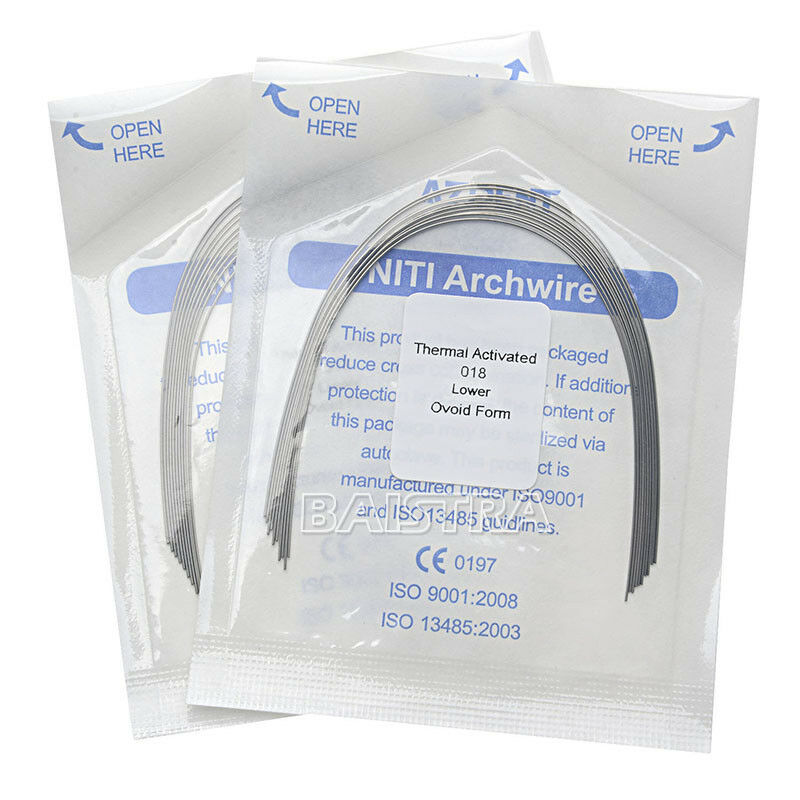 100 X Dental Orthodontic Heat Thermal Activated Niti Round Arch Wires 018 Lower