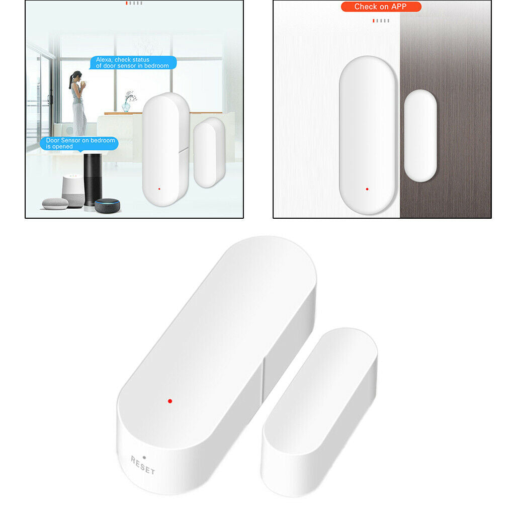 Smart Wifi Door Sensor Burglar Alarm Alerts Real-Time Work for Alexa Google