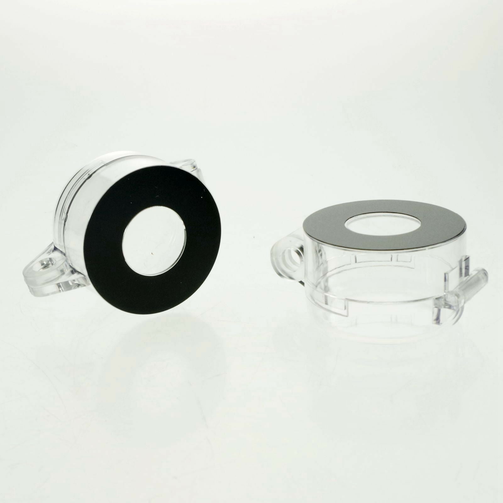 (2)Black Clear 22mm Mounting Emergency Push Button Switch Protective Cover FJ-13