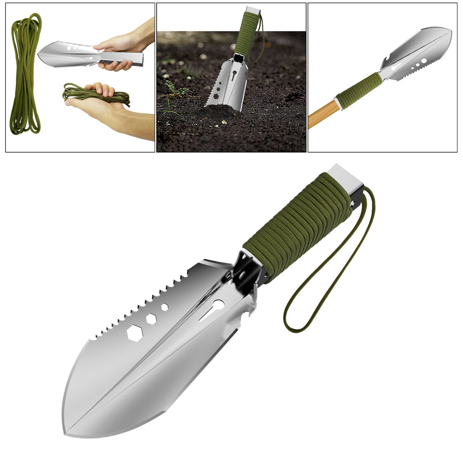 Camping Shovel Garden Trowel Gardening Planting Metal Detector Digging Tool