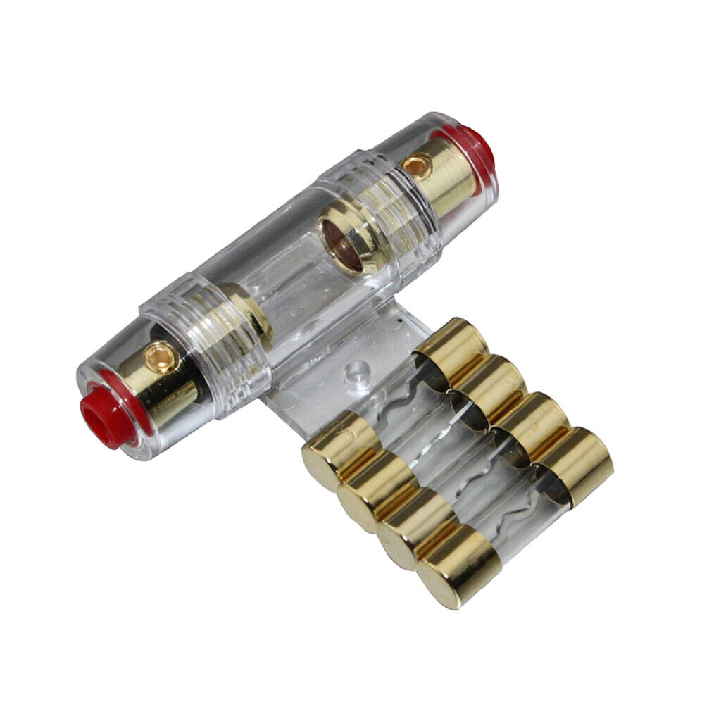 Audio 40 Amp Inline AGU Fuse Holder Fits 4 Gauge Wire Clear Fuse Holder