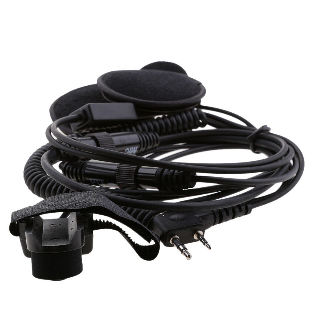 2 PIN Motorcycle Bike Headset Earpiece Mic PPT for Kenwood BaoFeng WouXun