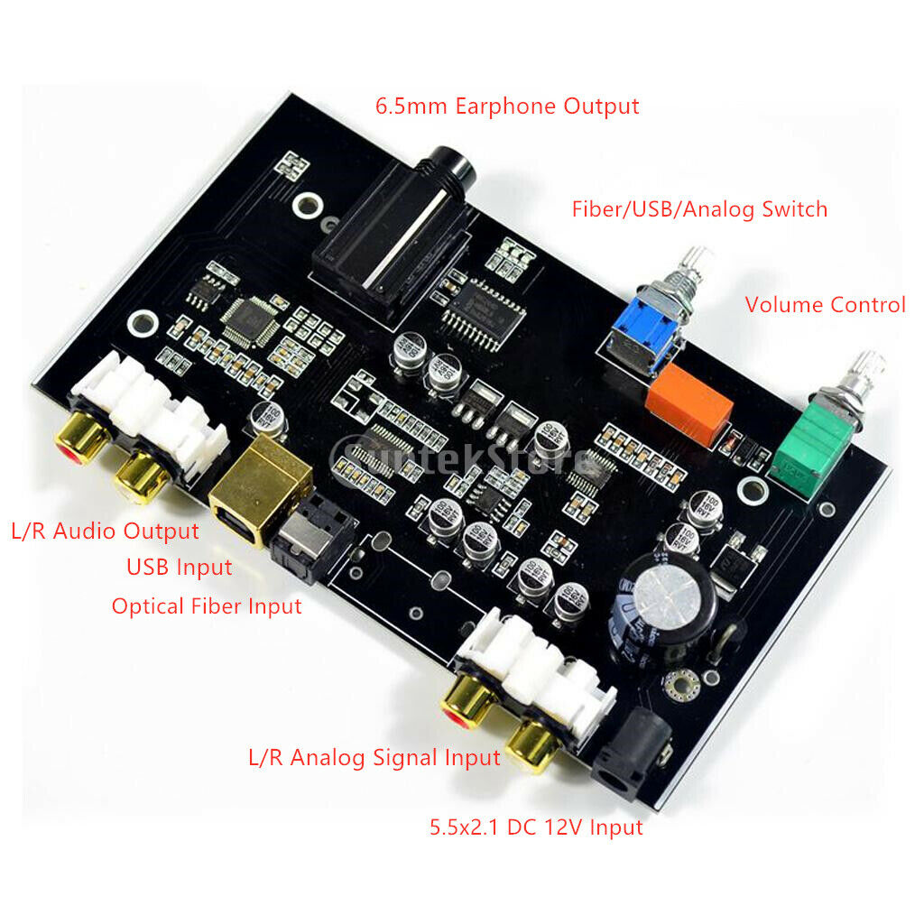 NE5532 HiFi Optical Coaxial Audio Decoder Assembled Board, Headphone Output