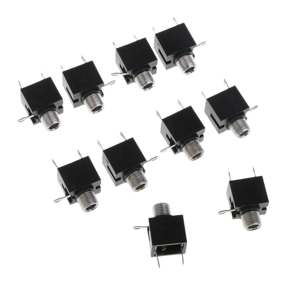10Pcs MP3 Headphone 3 Terminals 3.5mm Mono   Socket PCB Panel Connector