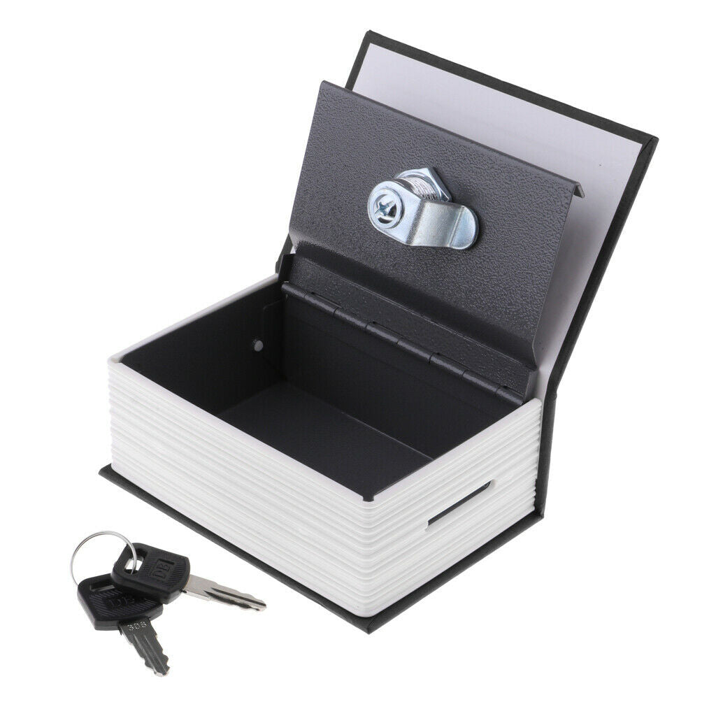 Hidden Dictionary Book Hide Stash with Key Metal Diversion Saving Pot Black