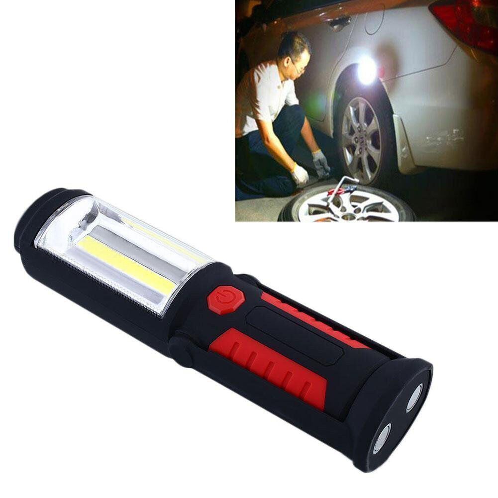 Magnetic Rechargeable 360° COB LED Work Light Hand Torch Portable Lamp W/Hook