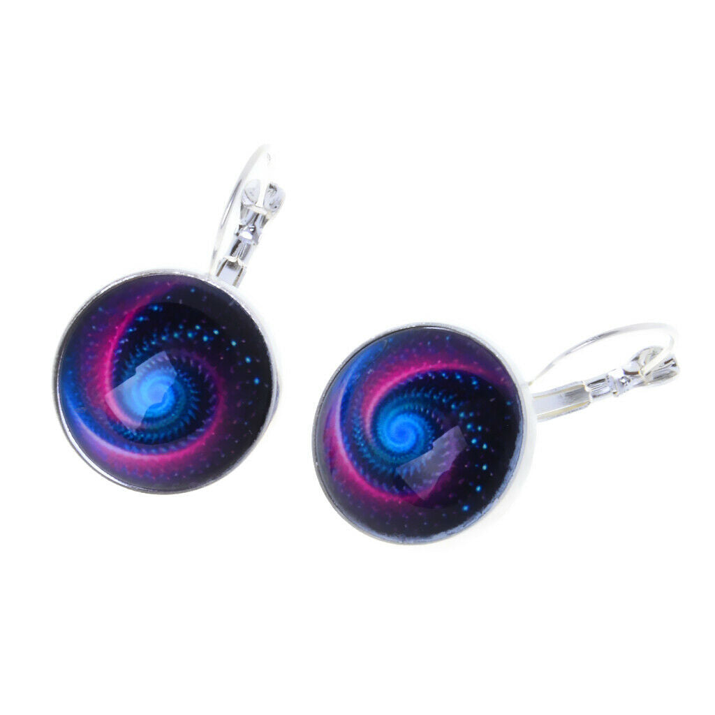 Unique Dazzling Galaxy Star Time Gem French Huggie Fashion Earrings