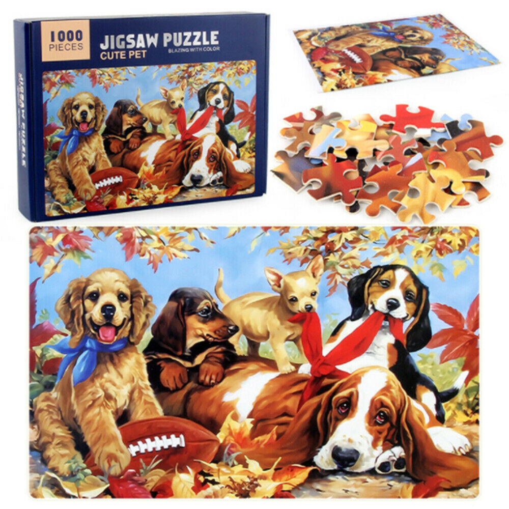 1000 Piece Cute Dogs Jigsaw Puzzles for Adults Kids Large Puzzle Game Toys Gift