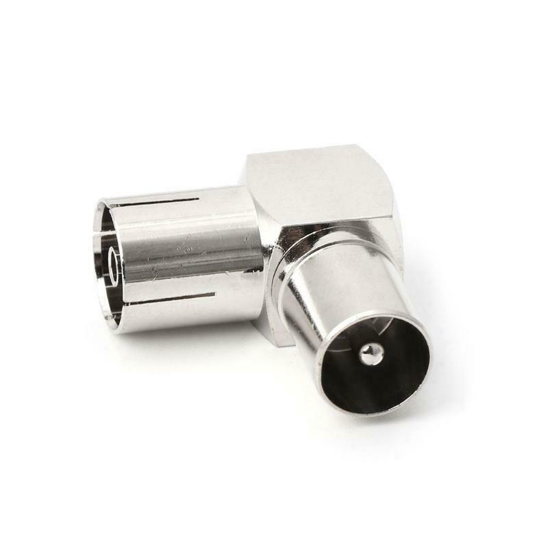90° TV Aerial Cable Adapter RF Coaxial F Female to TV Male Plug to Female Socket