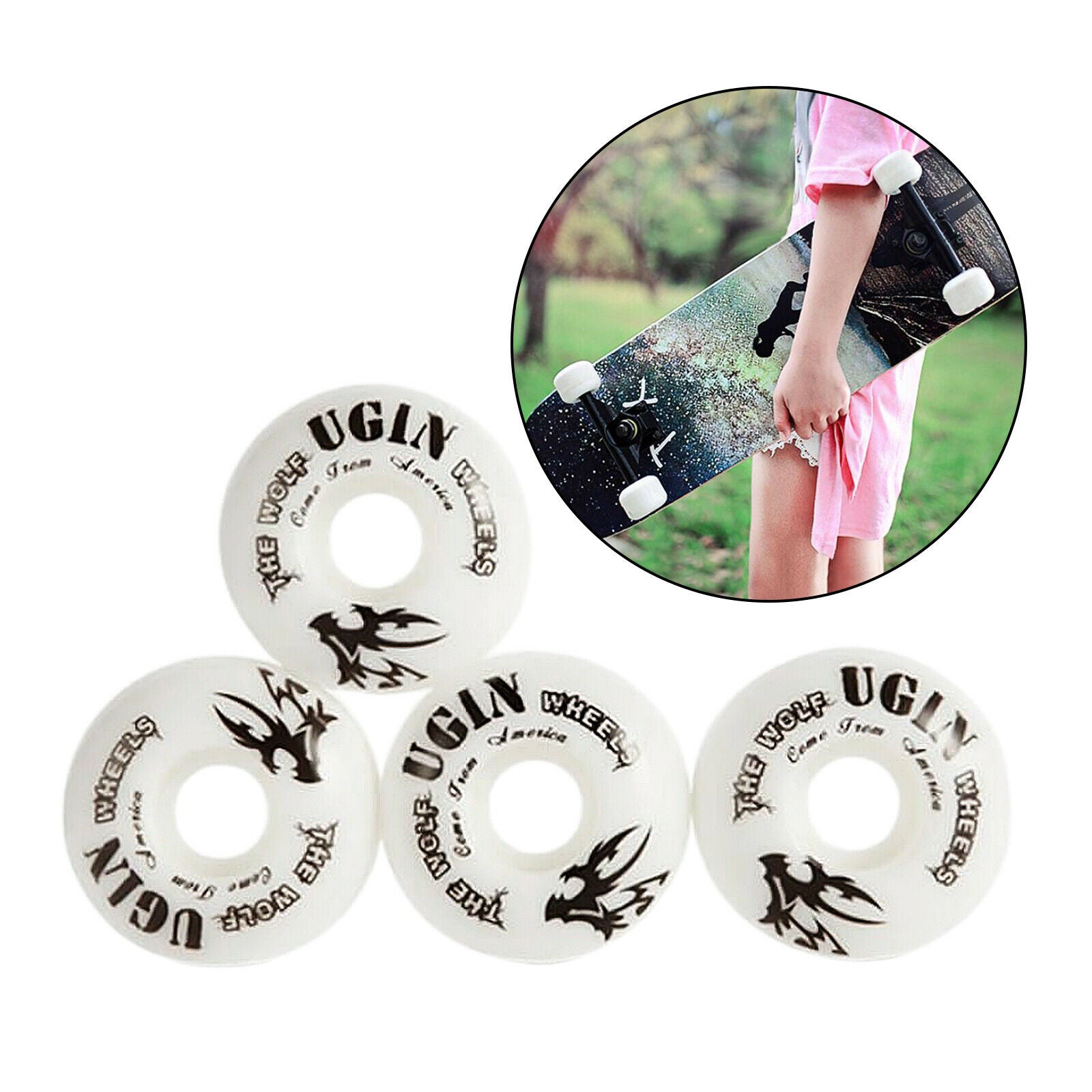 4Pack Durable Skateboard Wheels Set Longboard Roller Repair Accessories