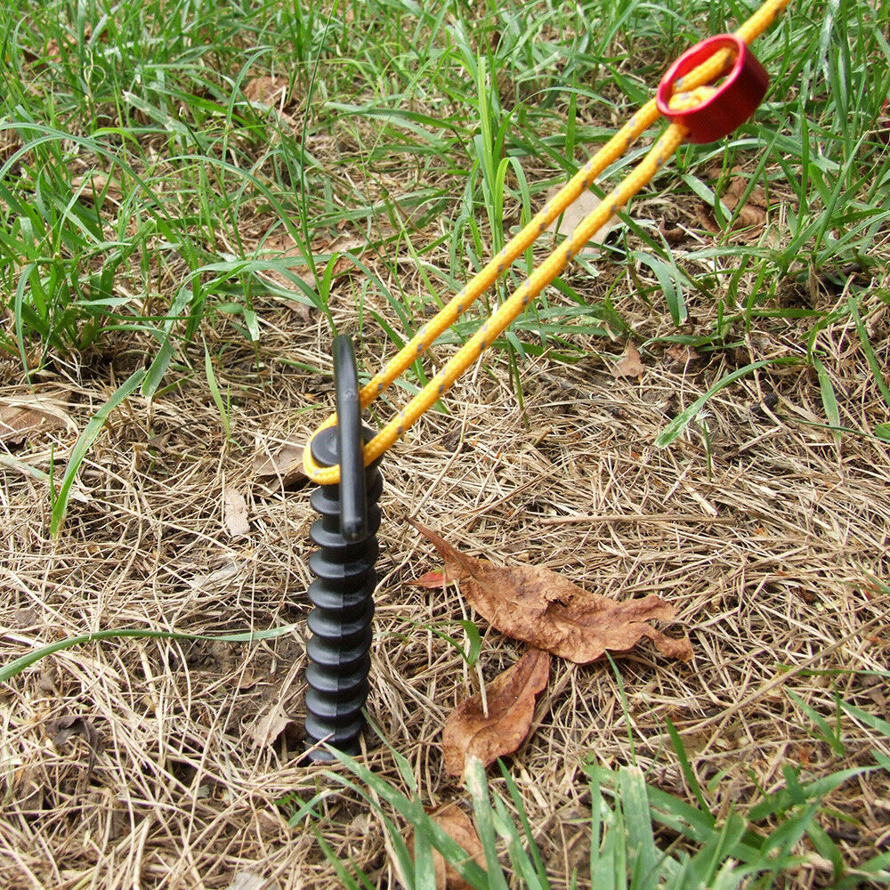 5x Plastic Screw Spiral Tent Peg Stakes Nail Outdoor Camping Awning Trip Kit