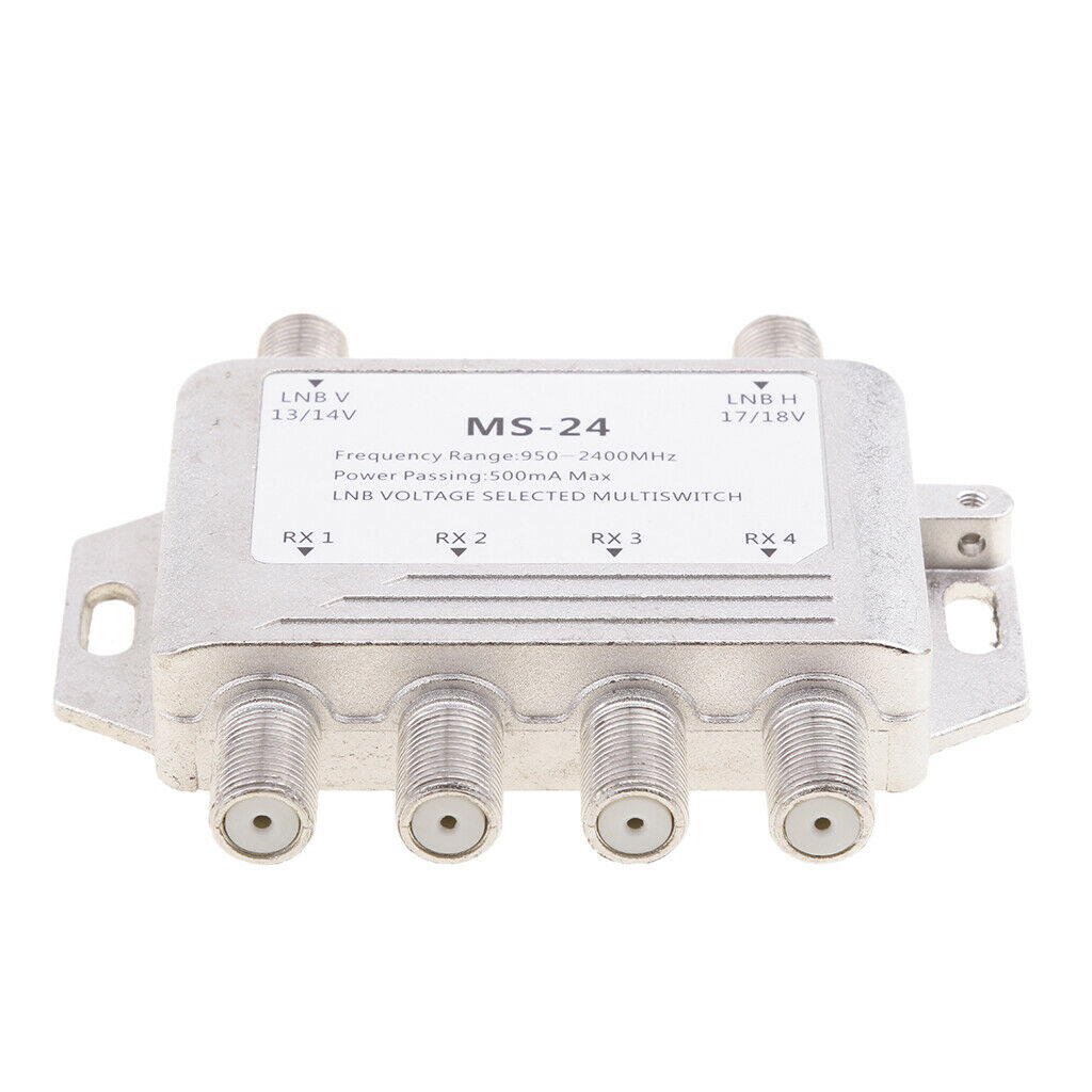 Alloy 2x4 Way LNB Voltage Selected   Satellite Multi Switch 2 In 4 Out