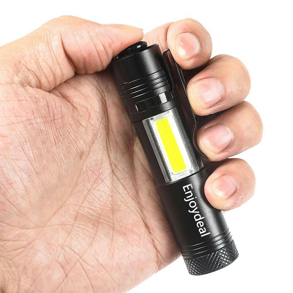Mini Flashlight 2000 Lumen Q5 LED+COB LED Torch Lamp Penlight AA/14500 New
