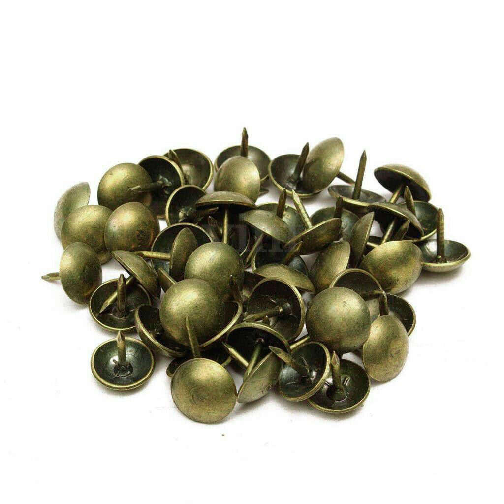 100 x BRONZE UPHOLSTERY NAIL PIN-20mm WIDE HEAD-25mm LENGTH-STUD/ TACKS PINS