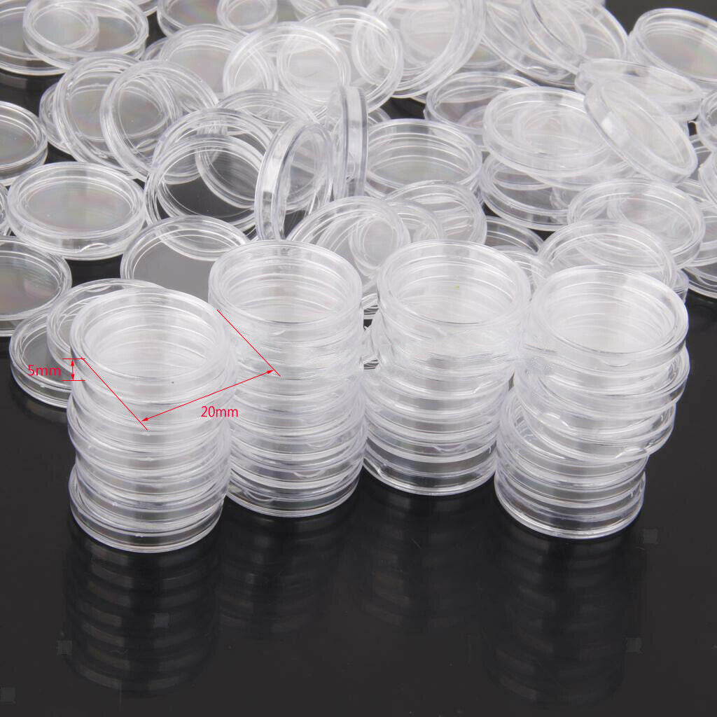 100/set Round Coin Capsules Sheer Coins Collectibles Storage Case 19mm