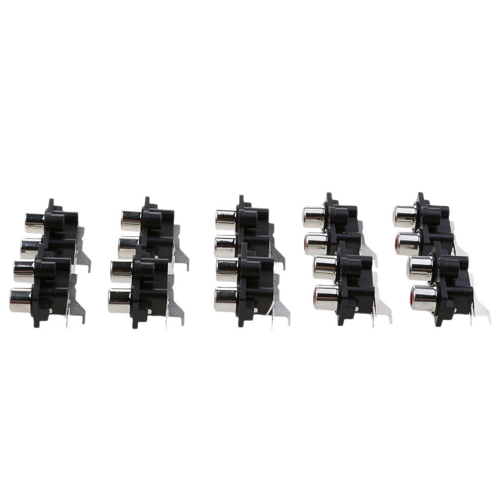 10x Cinch Male Solder Type Right Angle Socket 2 RCA Socket Connector Board DIY