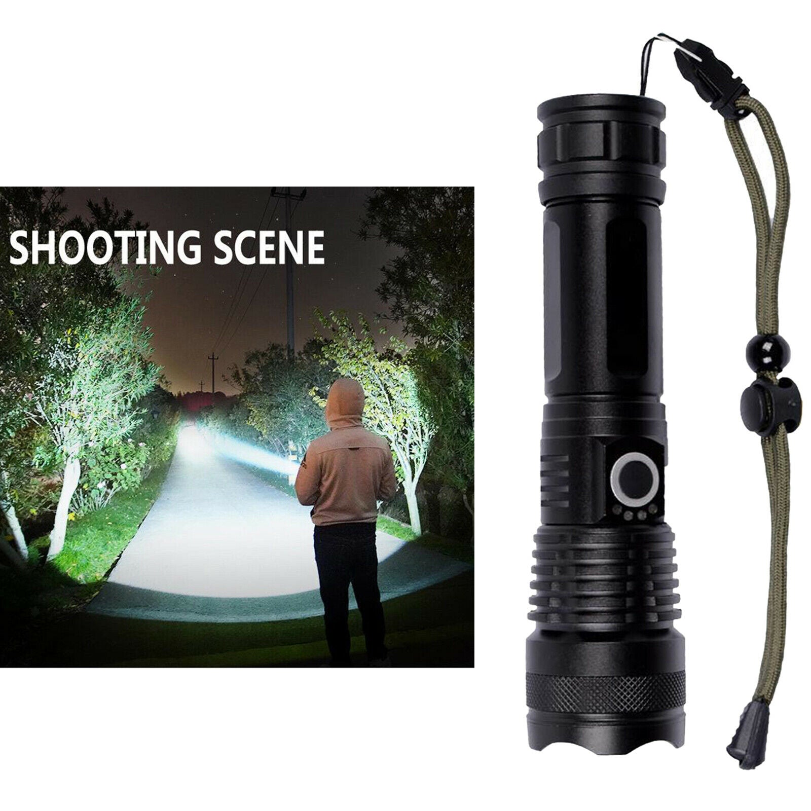 Rechargeable LED Flashlight Torch Lamp XHP50 XHP70.2 A90 No Battery